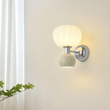 Moderno Cream Wall Mounted Light Sconce Polished Chrome Interior Fixture Set of 2