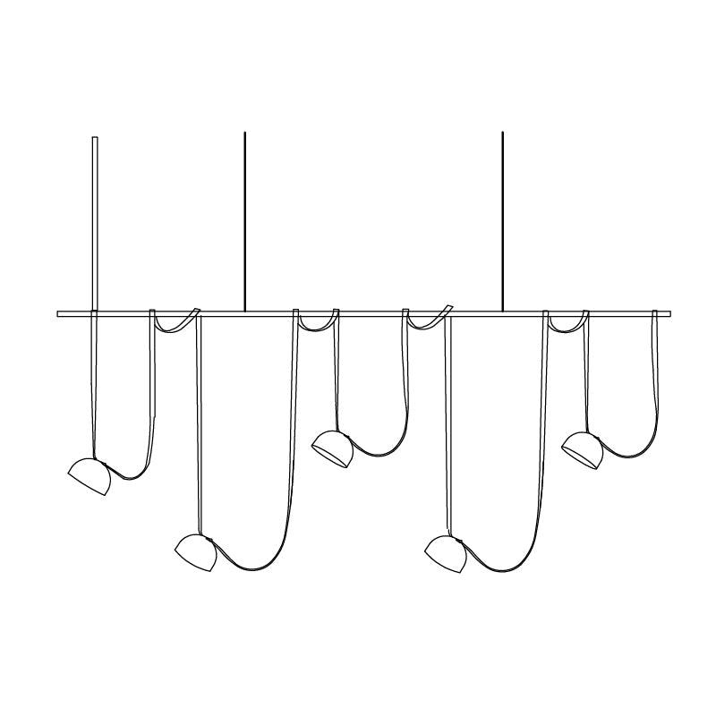 Modular Canvas Belt Pendant Light Adjustable LED Strap Suspension Fixture