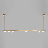 Modulo Modern Linear LED Chandelier Horizontal Geometric Pendant Light Gold Finish
