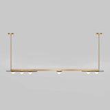 Modulo Modern Linear LED Chandelier Horizontal Geometric Pendant Light Gold Finish