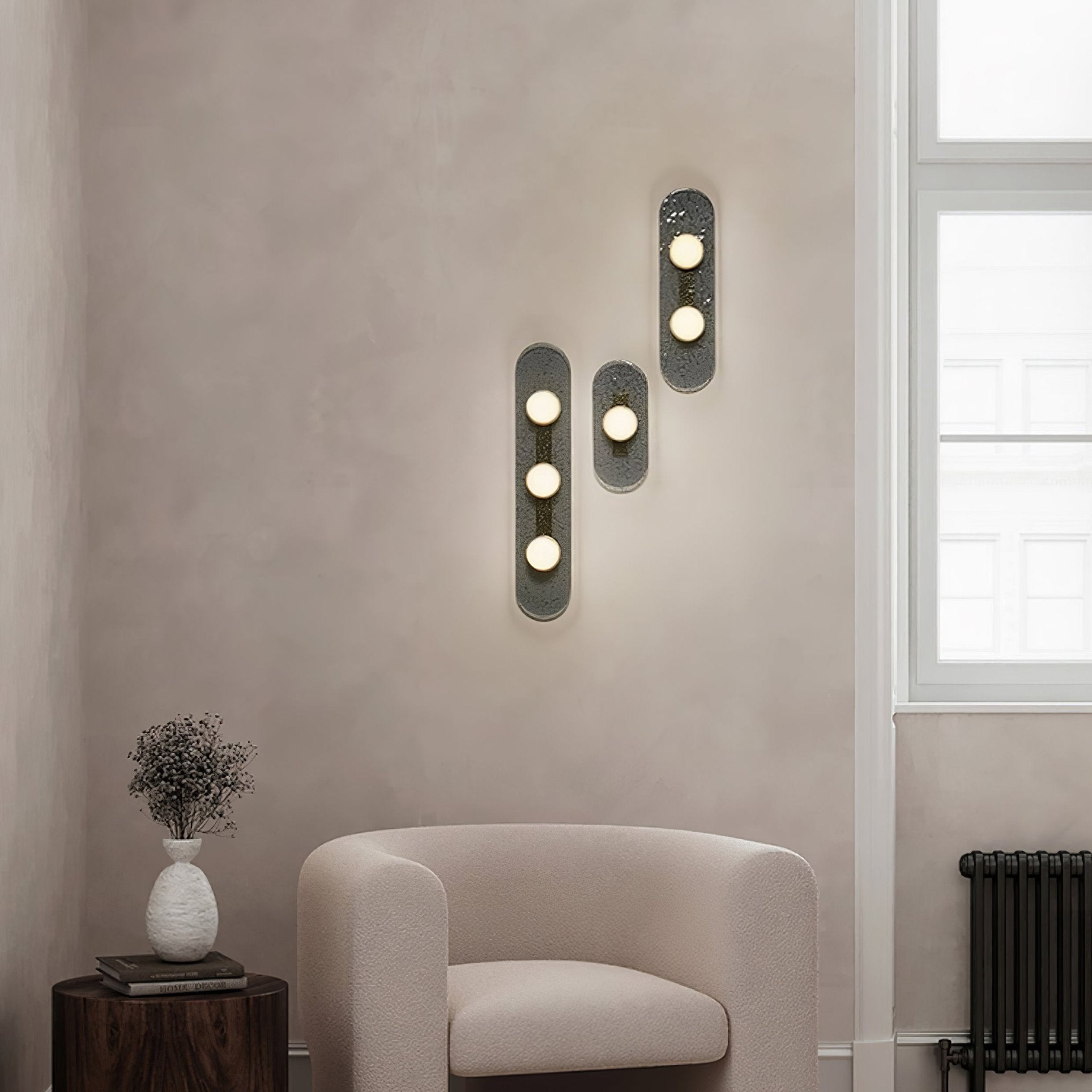 Modulo Modern Modular Glass LED Wall Sconce in Gold and Smoke Grey Finish