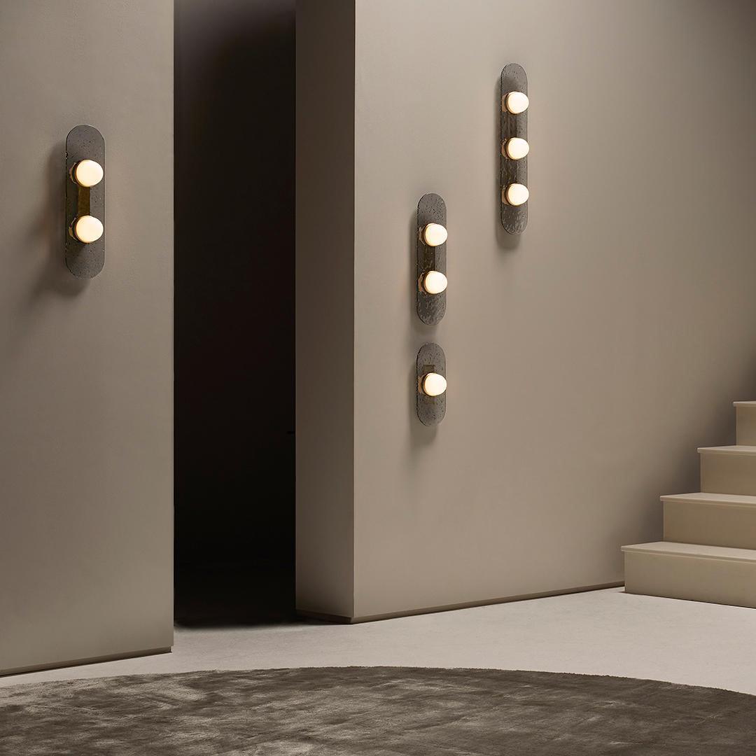 Modulo Modern Modular Glass LED Wall Sconce in Gold and Smoke Grey Finish