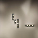 Modulo Modern Modular Glass LED Wall Sconce in Gold and Smoke Grey Finish