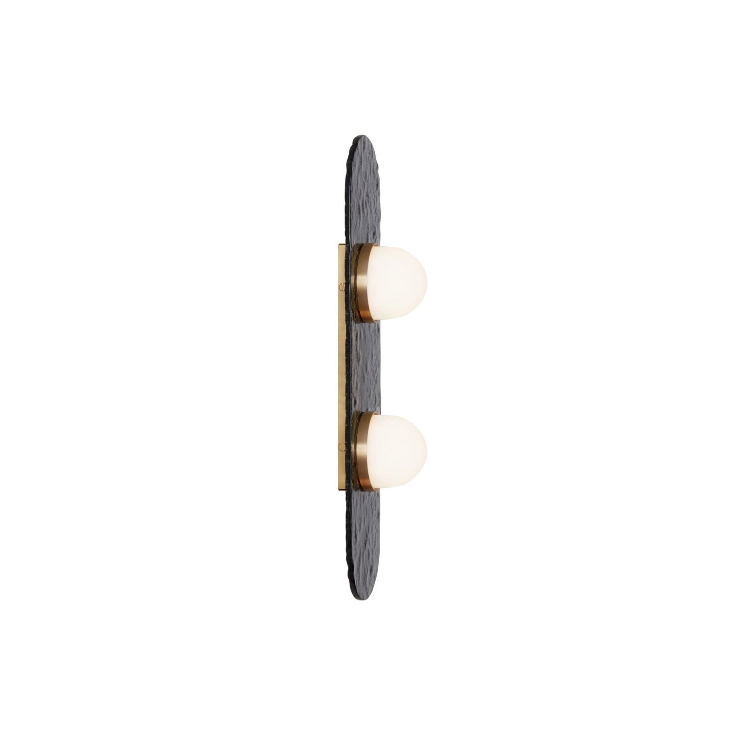 Modulo Modern Modular Glass LED Wall Sconce in Gold and Smoke Grey Finish