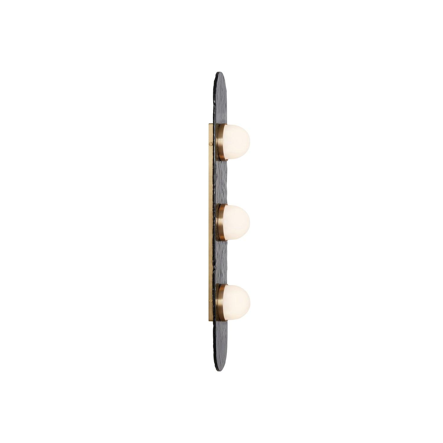 Modulo Modern Modular Glass LED Wall Sconce in Gold and Smoke Grey Finish