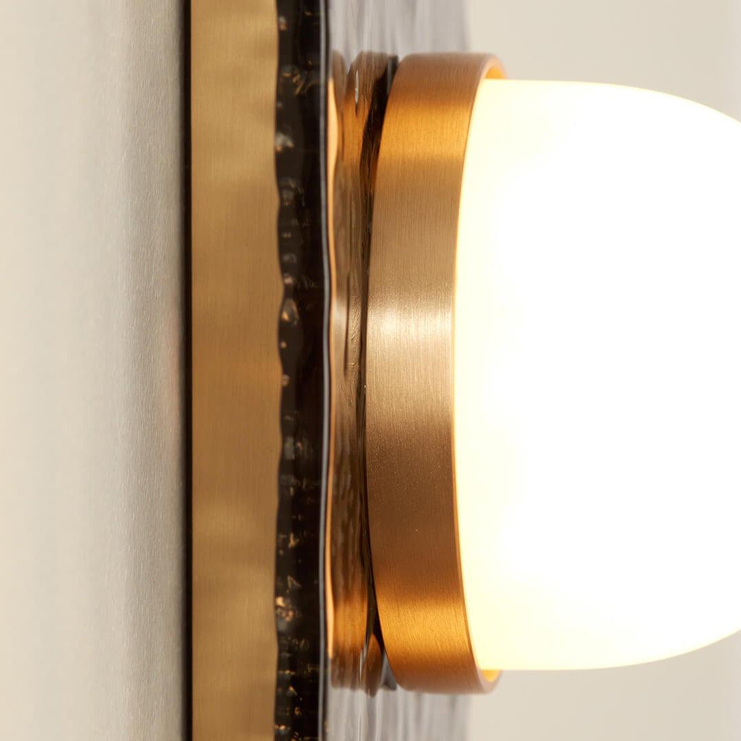 Modulo Modern Modular Glass LED Wall Sconce in Gold and Smoke Grey Finish
