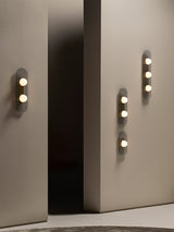 Modulo Modern Modular Glass LED Wall Sconce in Gold and Smoke Grey Finish