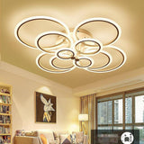 Modern Geometric Circles LED Cluster Ceiling Light Flush Mount Fixture for Bedroom and Living Room