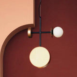 Monaco Modern Abstract Sculptural Pendant Light with Rattan and Glass Spheres