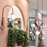 Monaco Modern Abstract Sculptural Pendant Light with Rattan and Glass Spheres