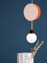 Monaco Modern Abstract Sculptural Pendant Light with Rattan and Glass Spheres