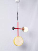 Monaco Modern Abstract Sculptural Pendant Light with Rattan and Glass Spheres