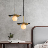 Montera Alabaster Pendant Light with Undulating Biomorphic Shade and Brass Accents