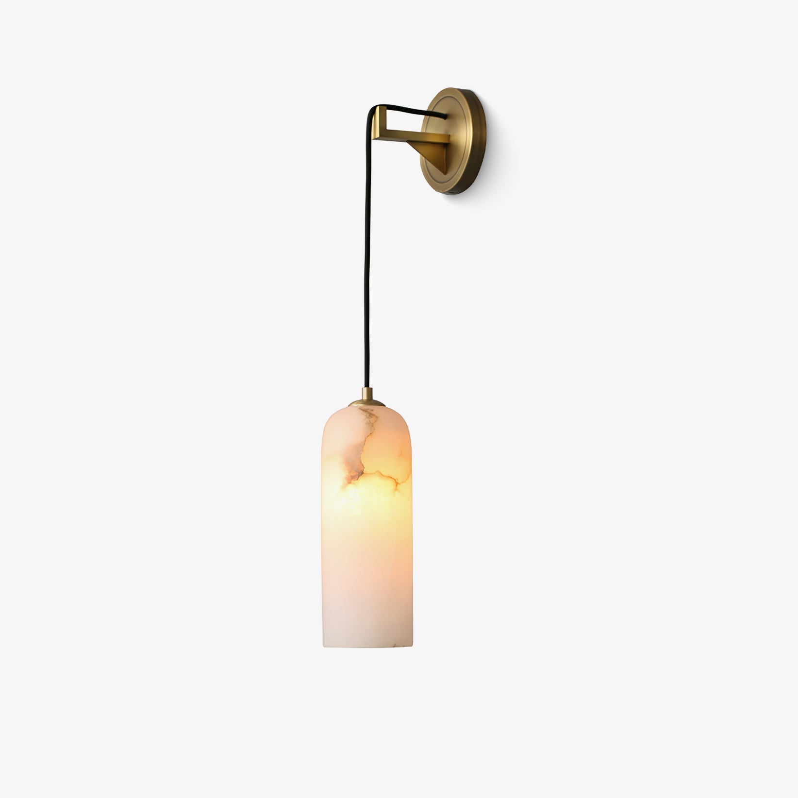Monty Modern Alabaster Stone Wall Sconce Brass Indoor Light for Foyer and Kitchen