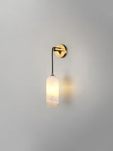 Monty Modern Alabaster Stone Wall Sconce Brass Indoor Light for Foyer and Kitchen