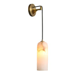 Monty Modern Alabaster Stone Wall Sconce Brass Indoor Light for Foyer and Kitchen