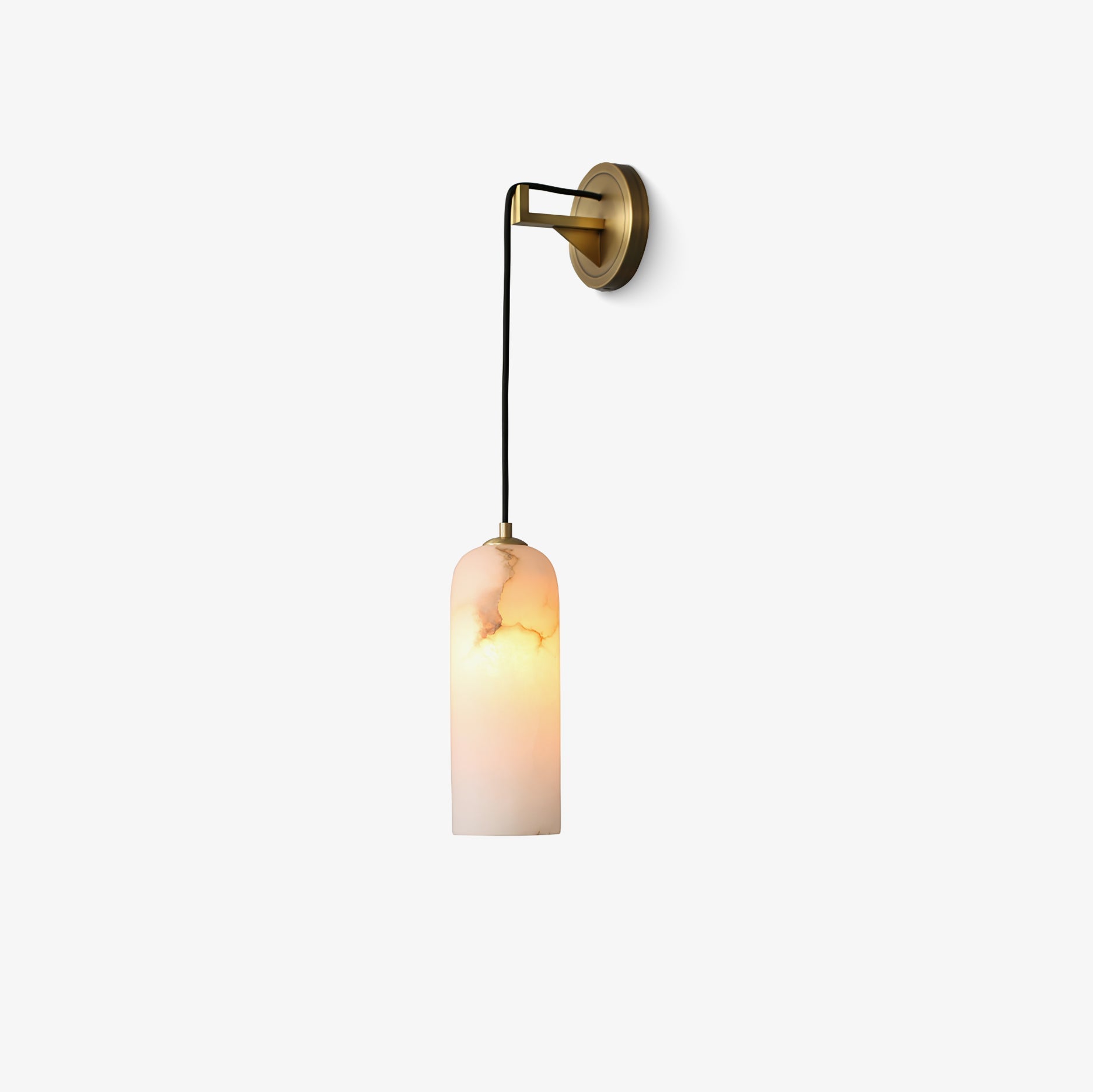 Monty Modern Alabaster Stone Wall Sconce Brass Indoor Light for Foyer and Kitchen