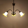 Morning Glory Blown Glass Chandelier with Copper Accents for Modern Living Spaces