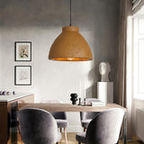Morphe Amorphous Organic Textured Pendant Light Artistic Brown Oval Shape Hanging Lamp