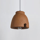 Morphe Amorphous Organic Textured Pendant Light Artistic Brown Oval Shape Hanging Lamp