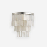 Mother of Pearl Shell Tiered Wall Sconce Light with Silver Finish Elegant Indoor Lighting Fixture