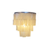 Mother of Pearl Shell Tiered Wall Sconce Light with Silver Finish Elegant Indoor Lighting Fixture