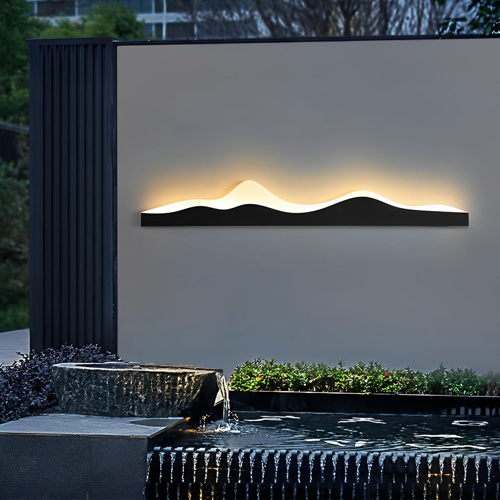 Mountain Silhouette LED Outdoor Wall Sconce Waterproof Modern Garden Path Decorative Lamp