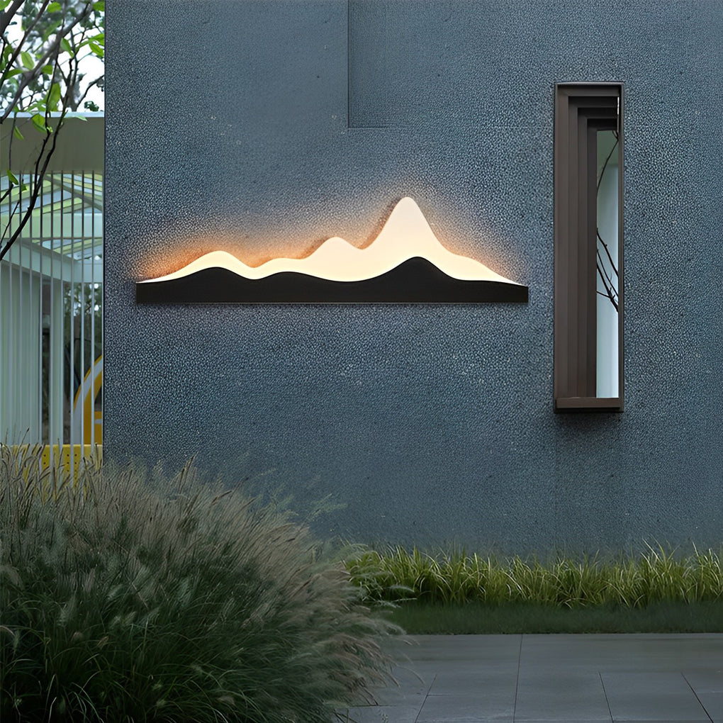 Mountain Silhouette LED Outdoor Wall Sconce Waterproof Modern Garden Path Decorative Lamp