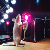 Resin Mouse Table Lamp Decorative Animal Sculpture Side Table Light for Bedside and Desk