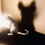 Resin Mouse Table Lamp Decorative Animal Sculpture Side Table Light for Bedside and Desk