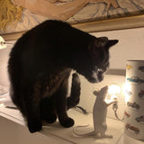 Resin Mouse Table Lamp Decorative Animal Sculpture Side Table Light for Bedside and Desk