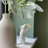 Resin Mouse Table Lamp Decorative Animal Sculpture Side Table Light for Bedside and Desk