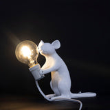 Resin Mouse Table Lamp Decorative Animal Sculpture Side Table Light for Bedside and Desk