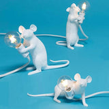 Resin Mouse Table Lamp Decorative Animal Sculpture Side Table Light for Bedside and Desk