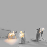 Resin Mouse Table Lamp Decorative Animal Sculpture Side Table Light for Bedside and Desk