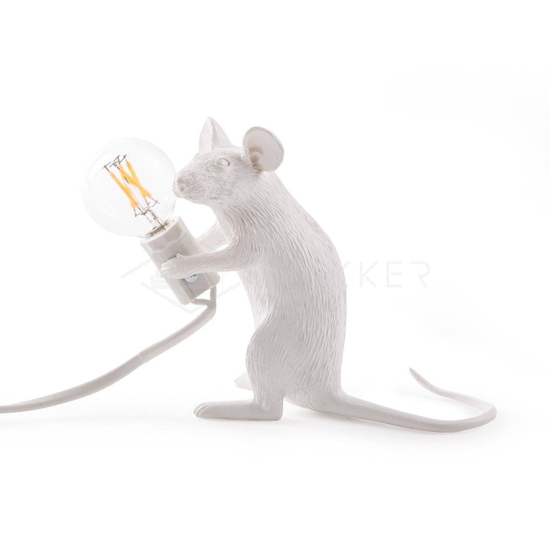 Resin Mouse Table Lamp Decorative Animal Sculpture Side Table Light for Bedside and Desk