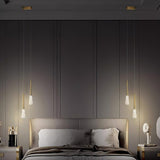 Mozzi Crystal Cylinder Pendant Light Luxury Gold Hanging Lamp for Modern Interiors