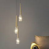 Mozzi Crystal Cylinder Pendant Light Luxury Gold Hanging Lamp for Modern Interiors