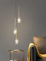 Mozzi Crystal Cylinder Pendant Light Luxury Gold Hanging Lamp for Modern Interiors