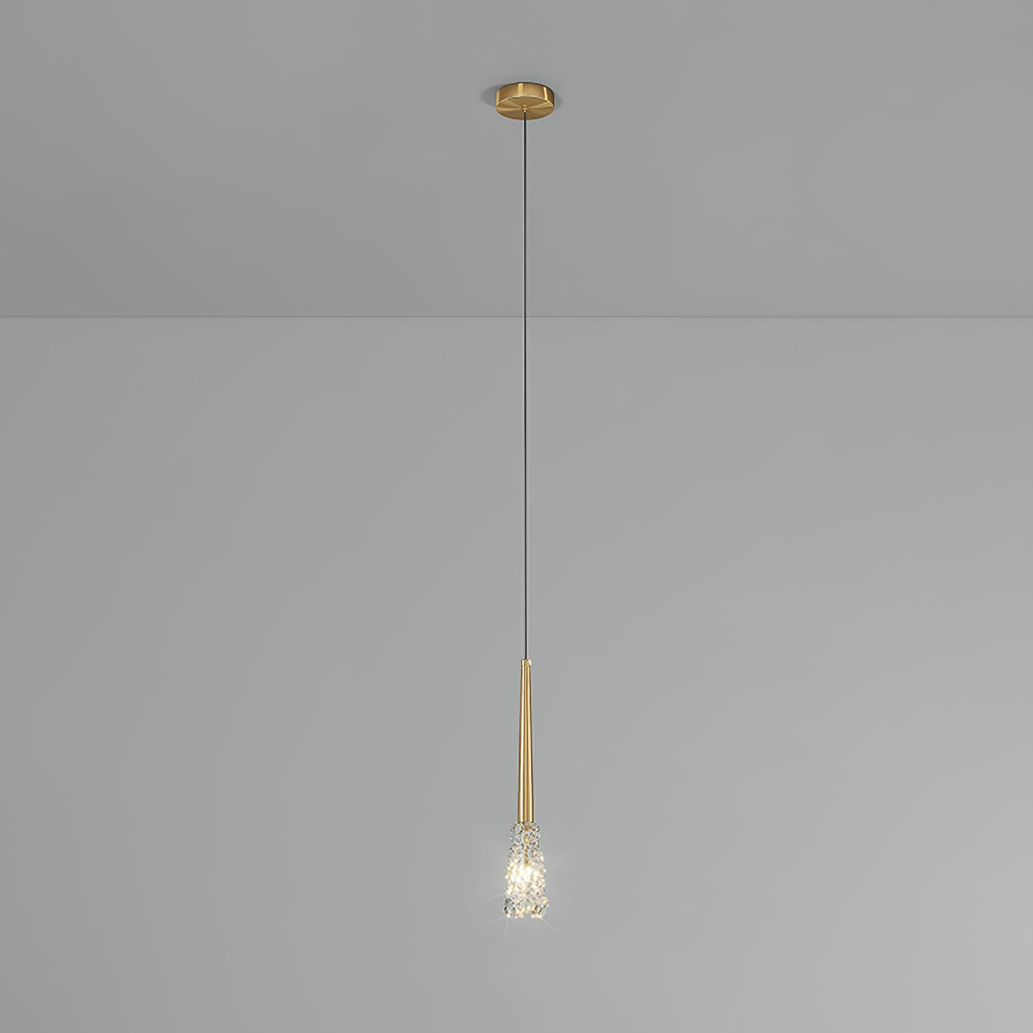 Mozzi Crystal Cylinder Pendant Light Luxury Gold Hanging Lamp for Modern Interiors