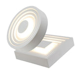 Modern 6 Inch Round Geometric LED Flush Mount Ceiling Light with Aluminum Finish