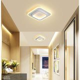 Square Modern LED Flush Mount Ceiling Light 2 Light Integrated Fixture for Small Rooms
