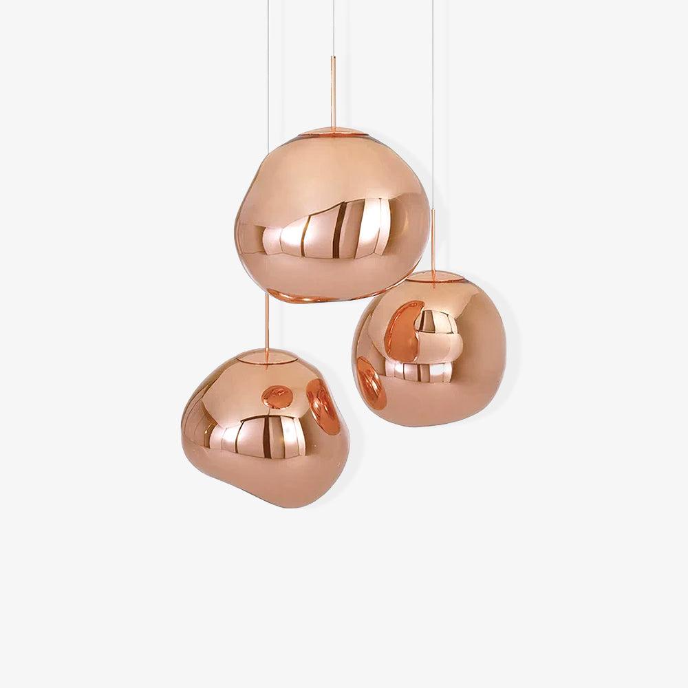 Multi Head Lava Melting Glass Pendant Light Round Ceiling Chandelier for Modern Interiors