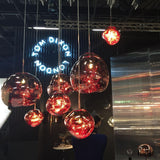 Multi Head Lava Melting Glass Pendant Light Round Ceiling Chandelier for Modern Interiors