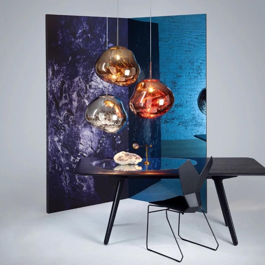 Multi Head Lava Melting Glass Pendant Light Round Ceiling Chandelier for Modern Interiors