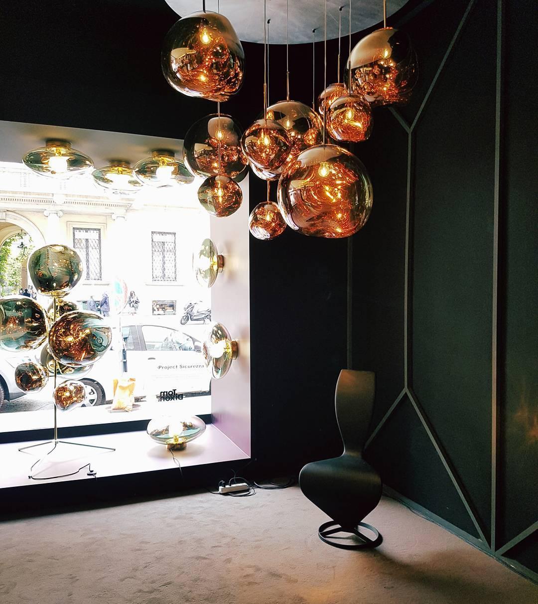 Multi Head Lava Melting Glass Pendant Light Round Ceiling Chandelier for Modern Interiors