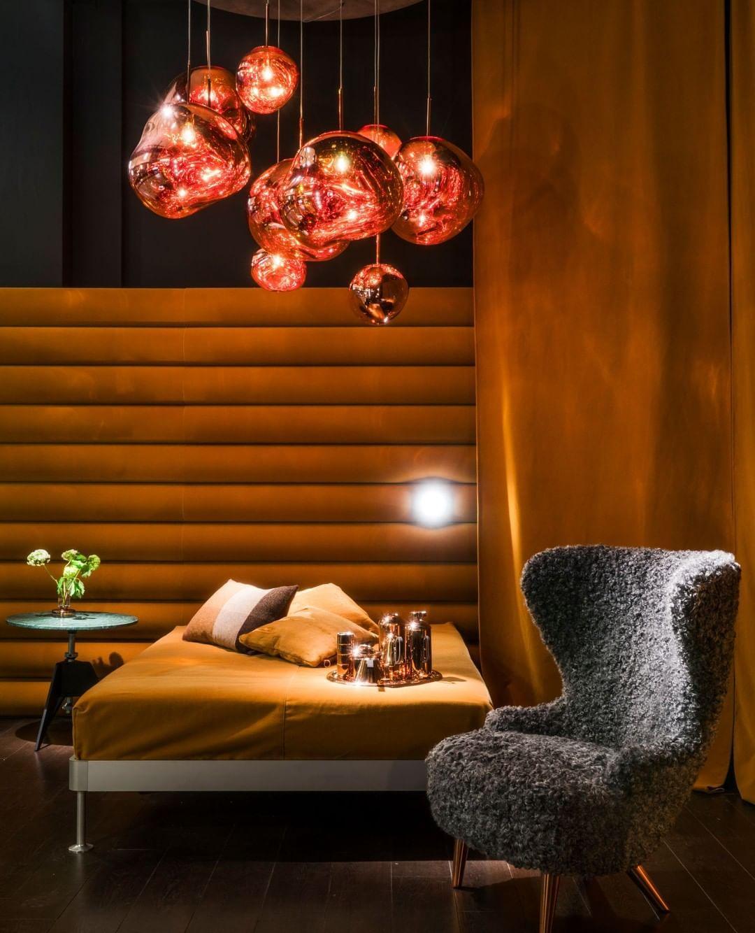 Multi Head Lava Melting Glass Pendant Light Round Ceiling Chandelier for Modern Interiors