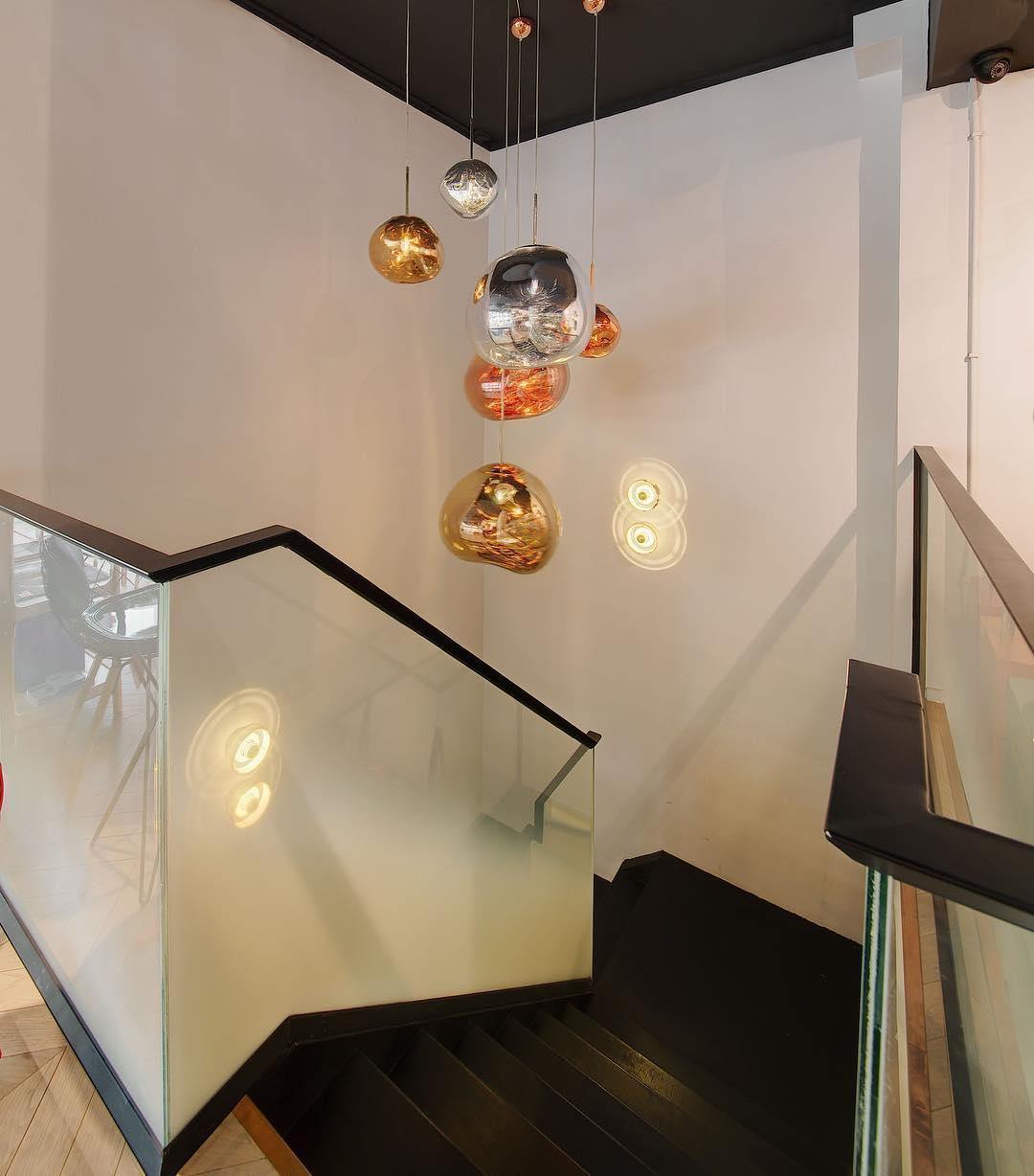 Multi Head Lava Melting Glass Pendant Light Round Ceiling Chandelier for Modern Interiors