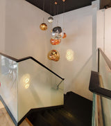 Multi Head Lava Melting Glass Pendant Light Round Ceiling Chandelier for Modern Interiors