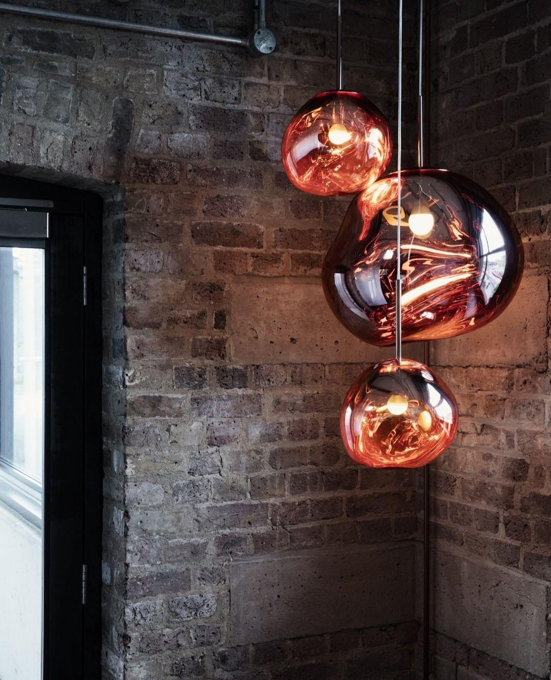 Multi Head Lava Melting Glass Pendant Light Round Ceiling Chandelier for Modern Interiors